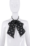 Saint Laurent Black & White Polka Dot Large Bow Tie