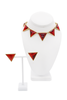 Saint Laurent Gold Red Gemstone Upside Down Triangle Stud Earrings