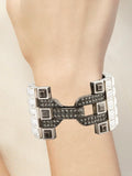 Lanvin Silver Crystal Art Deco Earrings