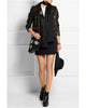 Saint Laurent Paris Black and Silver Beaded Fringe Star Bag