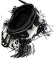Saint Laurent Paris Black and Silver Beaded Fringe Star Bag