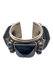 Marc Jacobs Black Onyx Pyramid Silver Oversized Bracelet Fall 2008