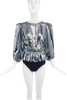 Isabel Marant Bright Silver Metallic Big Shoulder Top