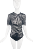 Isabel Marant Silver Gray Metallic Lame Knot Top
