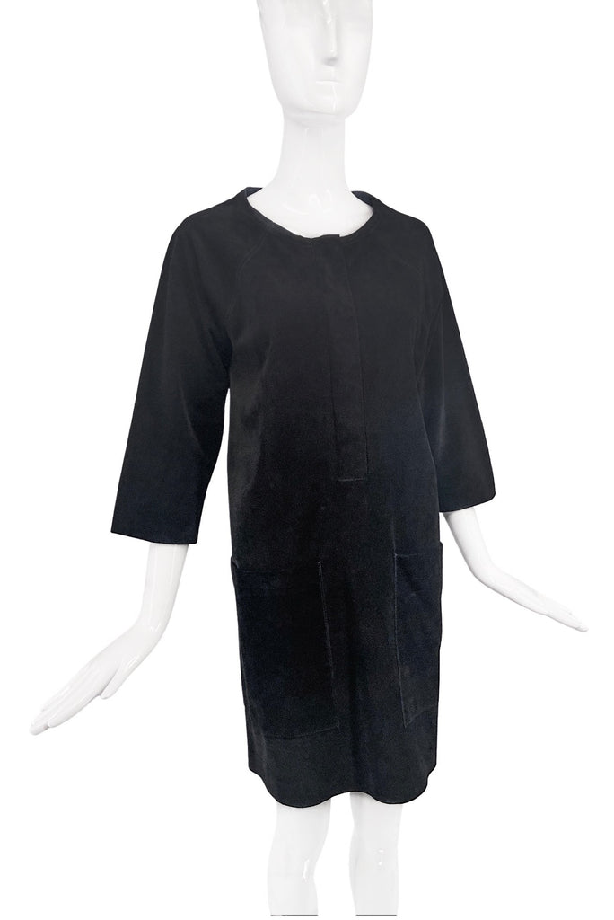 Isabel Marant Black Suede Zipper Mini Dress