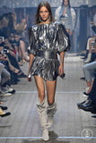 Isabel Marant Bright Silver Metallic Big Shoulder Top