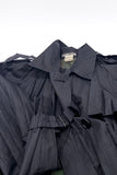 Issey Miyake Black Pleat Please Trench Coat #