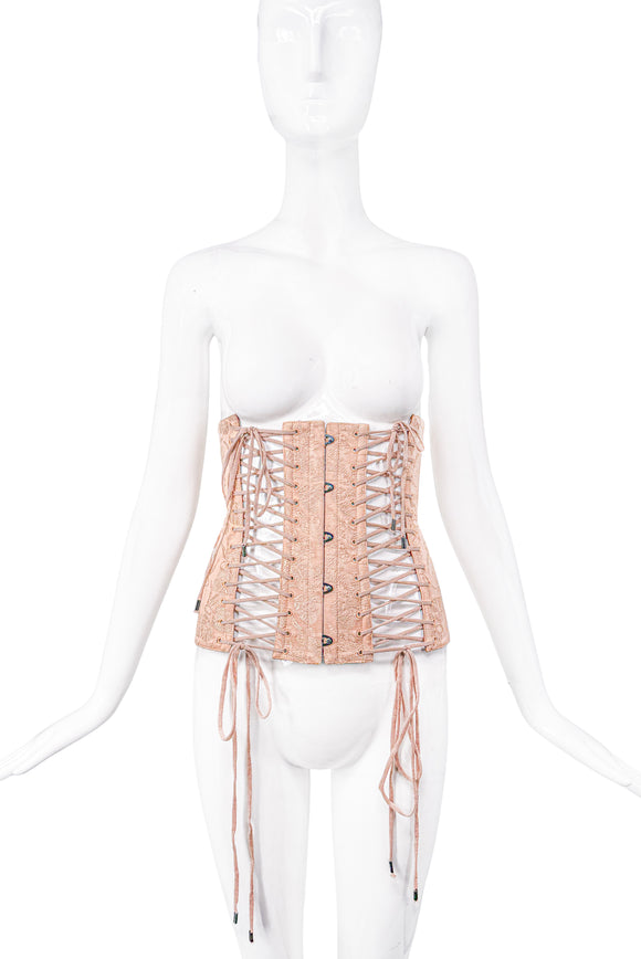 Jean Paul Gaultier Pink Floral Print 2004 Runway Corset Top
