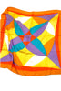 Jacques Heim Multi-Color Geometric Pinwheel Silk Scarf