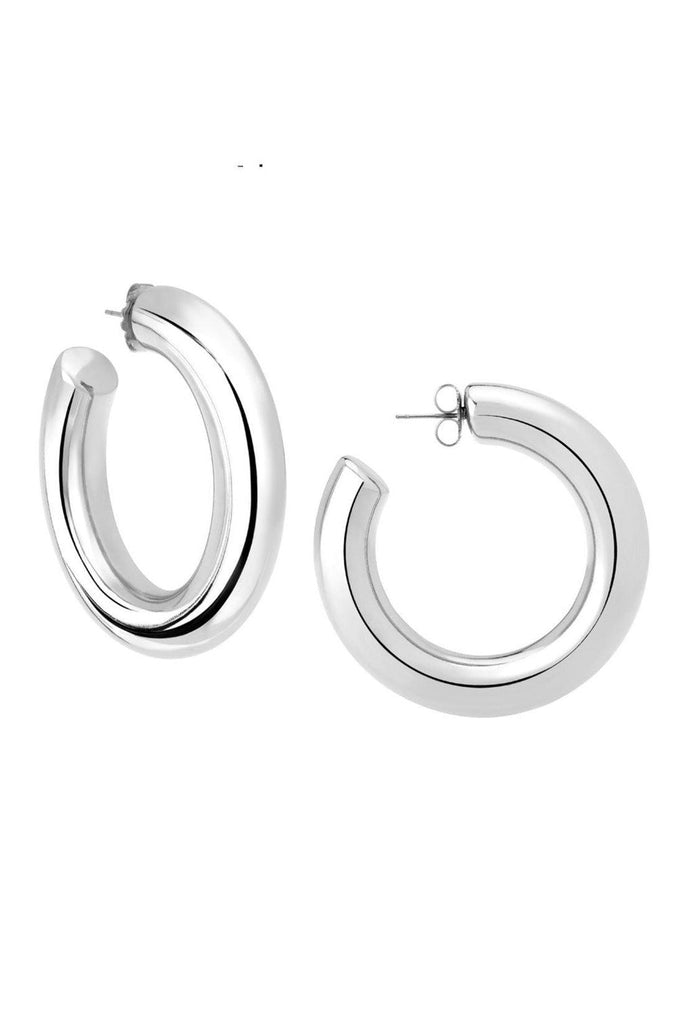 Janis Savitt Silver Sterling Thick Large Hoops Elsa Perretti Style