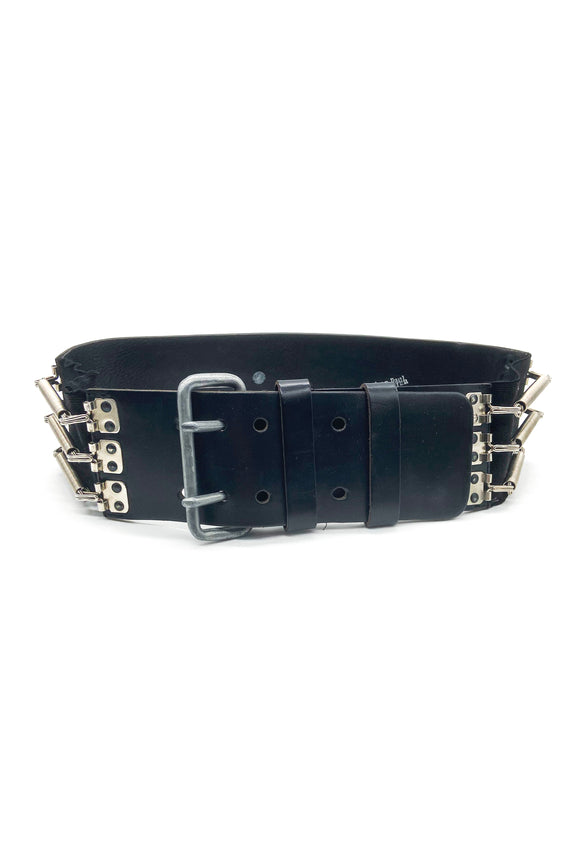 Jean Paul Gaultier Black Leather and Elastic 