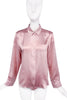 Jil Sander Pale Pink Satin Silk Button Up Blouse Shirt #