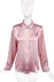 Jil Sander Pale Pink Satin Silk Button Up Blouse Shirt #