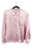 Jil Sander Pale Pink Satin Silk Button Up Blouse Shirt #