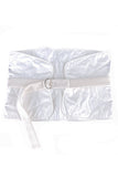 Jil Sander White Creme Canvas Quilted Corset Blanket Belt