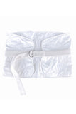 Jil Sander White Creme Canvas Quilted Corset Blanket Belt
