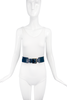 Jil Sander Black Leather Belt with Gold Buckle