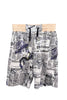 John Galliano Black and White Newspaper Print Ink Drawing Sweat Pants