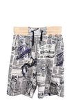 John Galliano Black and White Newspaper Print Ink Drawing Sweat Pants