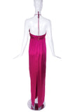 John Galliano Fuchsia Pink Silk Halter Dress Gown - BOUTIQUE PURCHASE PRICE