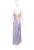 Christian Dior Lavender Purple Vintage Galliano Style Slip Dress Side Ruching with Lace Details