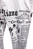 John Galliano Faux Newspaper Print Denim Pants