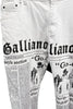 John Galliano Faux Newspaper Print Denim Pants