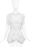 Jonathan Simkhai White Lace Ruffle Peplum Top
