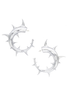 Jordan Luca Silver Metallic Chrome Mirror Thorn Hoop Earrings