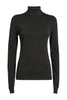 Joseph Black Ribbed Knit Long Sleeve Turtleneck