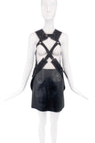Junya Watanabe Comme des Garcons Black Leather Metal Harness Dress