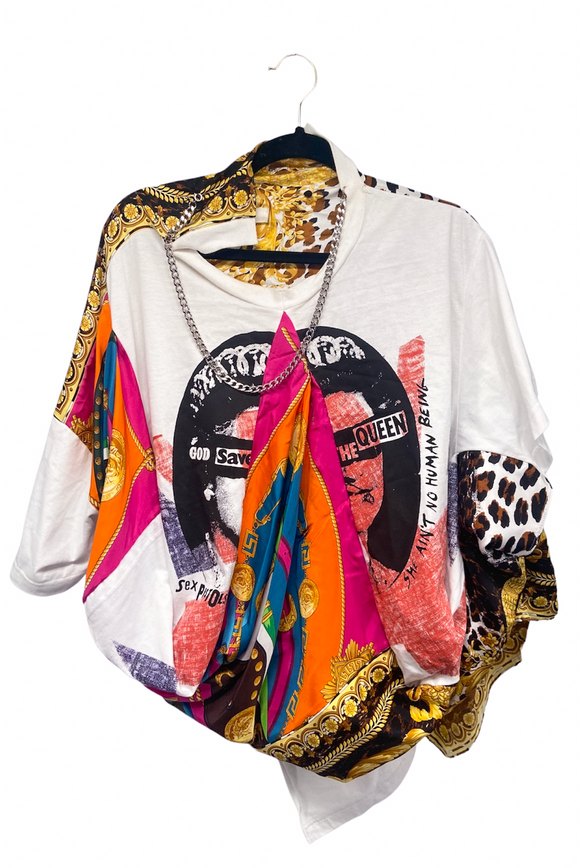 Junya Watanabe Multicolor Print Silk Scarf 