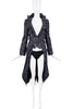 Junya Watanabe Comme Des Garcons Blue Denim Baroque Print Coat with Tails Spring 2007