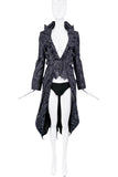 Junya Watanabe Comme Des Garcons Blue Denim Baroque Print Coat with Tails Spring 2007