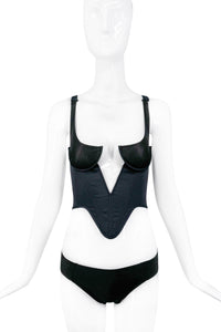 Knwls London Black Low Cut Deep V Bra Corset Top