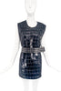 KTZ Black Shiny Crocodile Latex Vinyl Oversized Tank Top Dress