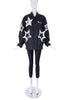 KTZ Black Bomber Unisex Jacket with Pop-Out 3d Star Shape Details