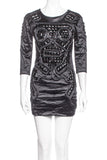 KTZ Black Nylon Studded Geometric Pattern Dress