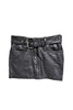 Katherine Hamnett Black Leather Mini Skirt with Belt Detail