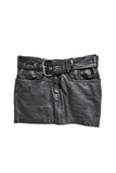 Katherine Hamnett Black Leather Mini Skirt with Belt Detail