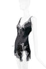Kiki De Monteparnasse Black Silk Lace Slit Mini Slip Dress