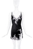 Kiki De Monteparnasse Black Silk Lace Slit Mini Slip Dress