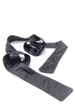 Vintage Black Leather "Obi" Tie Belt