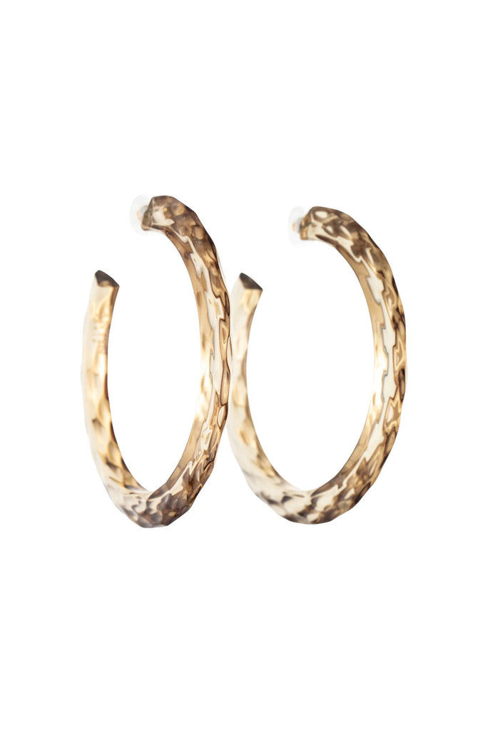 Lanvin Brown Ombre Clear XL Hoop Earrings