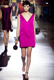 Lanvin Fuchsia Pink and Black Shift Dress with Bead Embellishments SS 2013