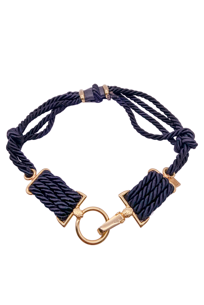 La Perla Black Rope Gold Hardware Belt