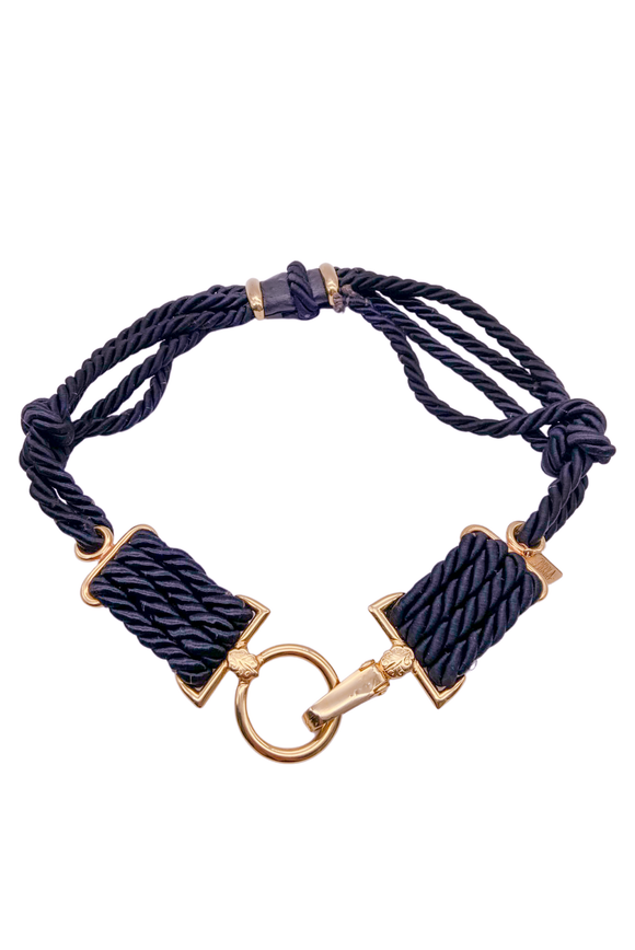 La Perla Black Rope Gold Hardware Belt