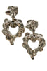 Christian Lacroix Silver Brutalist Heart Earrings