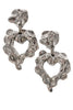 Christian Lacroix Silver Brutalist Heart Earrings
