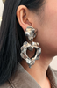 Christian Lacroix Silver Brutalist Heart Earrings